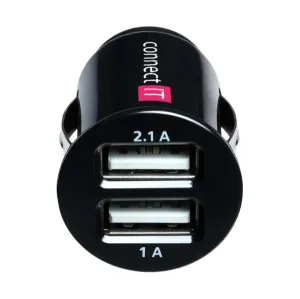 CONNECT IT USB micro nabíjačka do auta 2x USB, čierna (5V/2, 1A + 5V/1A)