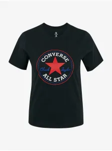 Converse CHUCK TAYLOR ALL STAR PATCH TEE Dámske tričko, čierna, veľkosť XS