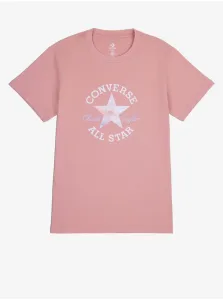 Tričká s krátkym rukávom pre ženy Converse - ružová, biela #6875458