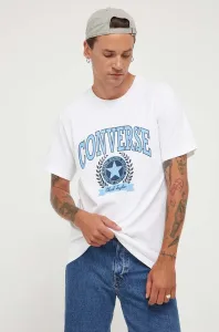 Bavlnené tričko Converse biela farba, s potlačou #8766241