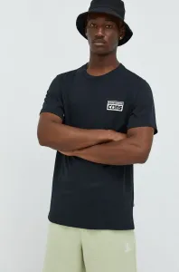 Bavlnené tričko Converse 10021134.A01-001, čierna farba, s potlačou