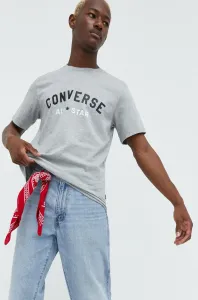 Bavlnené tričko Converse šedá farba, s potlačou #246549