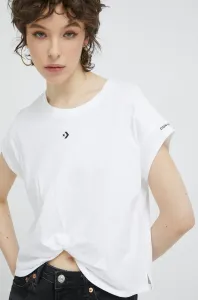 Bavlnené tričko Converse biela farba #7529223