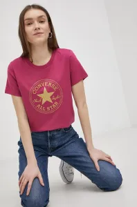 Bavlnené tričko Converse ružová farba #6877998