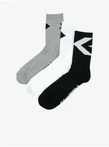 Set of three pairs of socks in grey, white and black Converse - Men #3822417