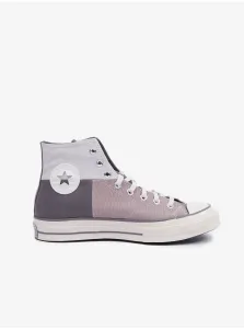 Pink-Grey Mens Ankle Sneakers Converse Chuck 70 Crafted Patchwo - Men