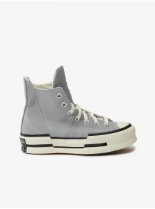 Grey Women's Ankle Sneakers on Converse Platform - Women #633137