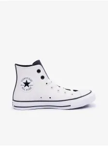 White Women's Leather Ankle Sneakers Converse Chuck Taylor All Sta - Ladies #8100391
