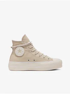 Beige Womens Ankle Sneakers Converse Chuck Taylor All Star L - Ladies #7026612