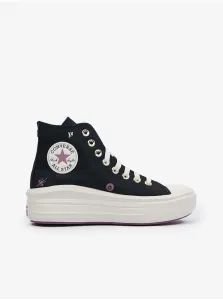 Black Women's Ankle Sneakers on the Converse platform Chuck Taylor - Women #8010257