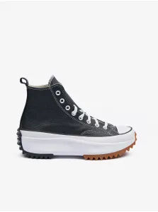 Black Leather Ankle Sneakers on the Converse Run Star Hike platform - Men #7694338