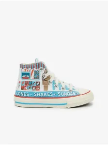 Blue and White Kids' Ankle Patterned Converse Sweet Scoops Sneakers - Boys #666872