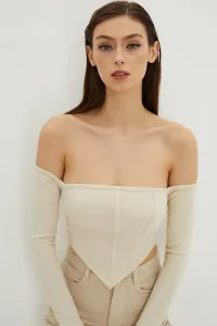 Cool & sexy dámska vanilková blúzka na chrbát na zips B518 #5475669