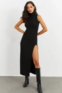Cool &ampy Dámske Čierne Midi Rolákové šaty Yi2476 #6063620