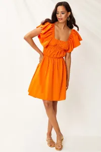 Cool &ampy Dámske Oranžové volánové Midi šaty