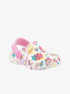 White Girly Patterned Slippers Coqui Little Frog - Girls #658795