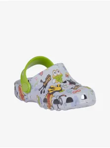 Light gray children's patterned slippers Coqui Little Frog - Boys #652658