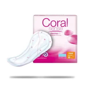 Coral Sesnse Coral Sense Maxi vložky inkontinenčné, pre ženy, 41 cm, 30 ks 30 ks