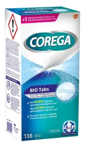 Corega Bio Tabs čistiace tablety na zubné náhrady 136 ks
