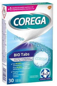 Corega Tabs Bio čistiace tablety pre snímateľné strojčeky a zubné náhrady 30 ks