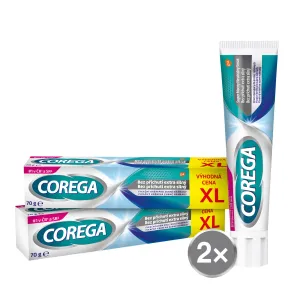 Corega Extra Strong No Flavour fixačný krém pre zubnú náhradu 2x70 g