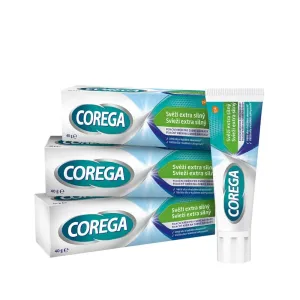Corega Fresh Extra Strong Trio fixačný krém fixačný krém na zubnú náhradu 3 x 40 g unisex