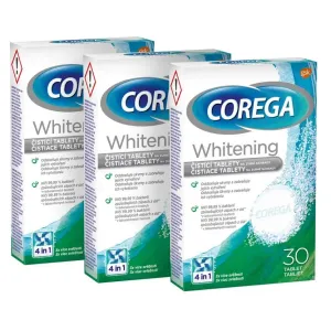 Corega Tabs Whitening Trio čistiace tablety a roztoky Čistiace tablety 3 x 30 tabliet unisex