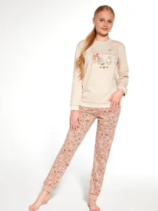 Dievčenské pyžamo Cornette Evening - bavlna Svetlobéžová 98-104