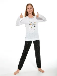 Dievčenské pyžamo Cornette 156 Star Bielo-Čierna 146-152