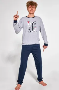 Chlapčenské pyžamo Cornette Break rules - bavlna Sivo-tmavomodrá 170