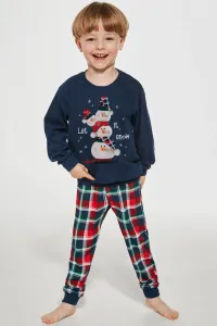 Chlapčenské pyžamo Cornette 593/154 Snowman 2 Tmavomodrá 110-116