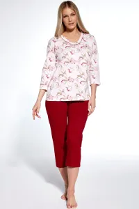 Dámske pyžamo Cornette Adela - trojštvrťové Ružová M