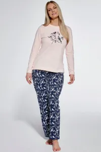 Dámske pyžamo Cornette Birdie - bavlna Ružovo-tmavomodrá 3XL
