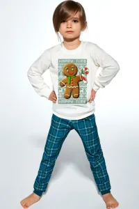 Dievčenské pyžamo Cornette Cookie 3 - bavlna Ecru-zelená 122-128