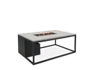 Stôl s plynovým ohniskom COSI- typ Cosiloft 120 čierny rám / doska sivá