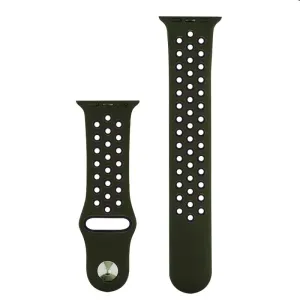 Silikónový športový remienok COTEetCI pre Apple Watch 42/44/45mm, zelený/čierny