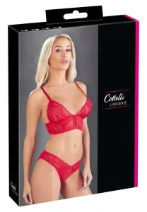 Cottelli - Floral Lace Bra Set (Red)XL