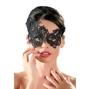 Cottelli - vyšívaná,asimetrická maska na tvár (čierna)