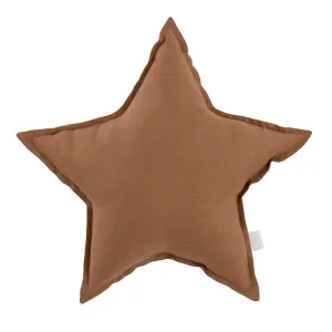 Ľanový vankúš hviezdička Pure Nature - Chocolate