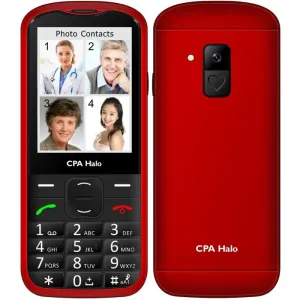Tlačidlový telefón pre seniorov CPA Halo 18, červená