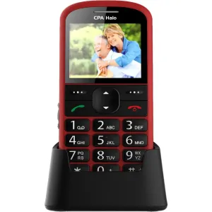 Tlačidlový telefón pre seniorov CPA Halo 21, červený