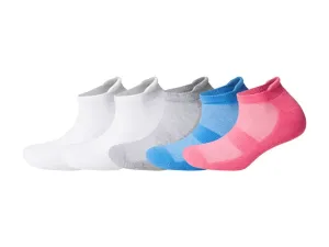 CRIVIT Dámske členkové ponožky, 5 párov (37/38, biela/ružová/modrá/sivá)
