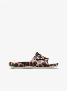 Brown Women's Patterned Crocs Slippers - Women
