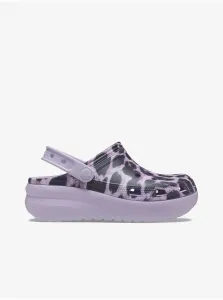 Čierno-fialové dievčenské vzorované papuče Crocs #639074