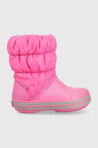 Detské snehule Crocs Winter Puff Boot ružová farba #9530557