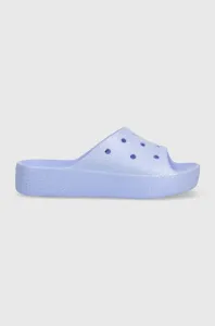 Šľapky Crocs Classic Platforn Glitter Slide dámske, fialová farba, na platforme, 207151