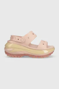 Šľapky Crocs Classic Mega Crush Sandal 207989.6TY-6TY, dámske, ružová farba, na platforme, 207989