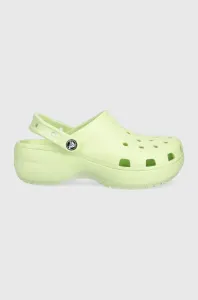 Šľapky Crocs Classic Platform Clog dámske, zelená farba, na platforme 206750