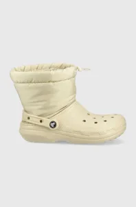 Snehule Crocs Classic Lined Neo Puff Boot béžová farba, 206630 #7863444