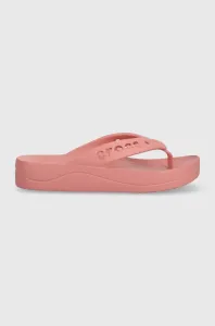 Žabky Crocs Baya Platform Flip dámske, ružová farba, na platforme, 208395 #8919512